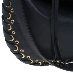 Marc Jacobs Black Leather Laces Nomad Hobo For Women -Cheap Marc Jacobs Store luxury women marc jacobs new handbags p50408 010