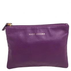 Marc Jacobs Purple Leather Zip Pouch For Women