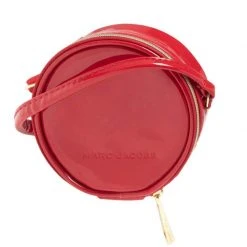 Marc Jacobs Red Patent Leather Round Crossbody Bag For Women