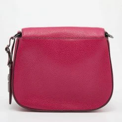 Marc Jacobs Raspberry Leather Recruit Nomad Saddle Shoulder Bag For Women -Cheap Marc Jacobs Store luxury women marc jacobs new handbags p631665 002