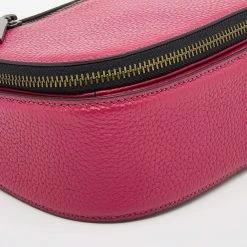 Marc Jacobs Raspberry Leather Recruit Nomad Saddle Shoulder Bag For Women -Cheap Marc Jacobs Store luxury women marc jacobs new handbags p631665 005