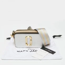 Marc Jacobs Silver/Gold Saffiano Leather Snapshot Camera Crossbody Bag For Women -Cheap Marc Jacobs Store luxury women marc jacobs new handbags p653175 002