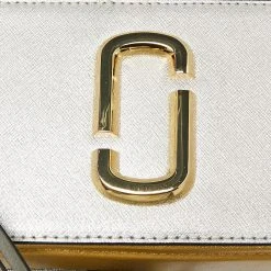Marc Jacobs Silver/Gold Saffiano Leather Snapshot Camera Crossbody Bag For Women -Cheap Marc Jacobs Store luxury women marc jacobs new handbags p653175 006