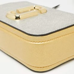 Marc Jacobs Silver/Gold Saffiano Leather Snapshot Camera Crossbody Bag For Women -Cheap Marc Jacobs Store luxury women marc jacobs new handbags p653175 008