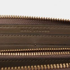 Marc Jacobs Khaki Green Leather Snapshot Zip Around Wallet For Women -Cheap Marc Jacobs Store luxury women marc jacobs new handbags p654414 003