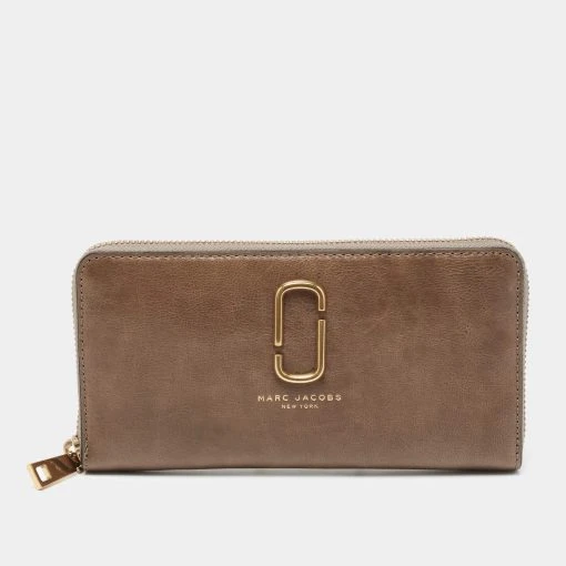 Marc Jacobs Khaki Green Leather Snapshot Zip Around Wallet For Women -Cheap Marc Jacobs Store luxury women marc jacobs new handbags p654414 006