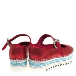 Marc Jacobs Metallic Red Leather Suzi Crystal Embellished Brooch Mary Jane Espadrille Platforms Size 38 For Women -Cheap Marc Jacobs Store luxury women marc jacobs new shoes p180472 002