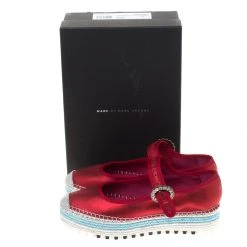 Marc Jacobs Metallic Red Leather Suzi Crystal Embellished Brooch Mary Jane Espadrille Platforms Size 38 For Women -Cheap Marc Jacobs Store luxury women marc jacobs new shoes p180472 008