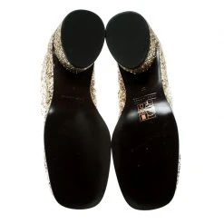 Marc Jacobs Metallic Gold Coarse Glitter Camilla Block Heel Ankle Boots Size 37 For Women -Cheap Marc Jacobs Store luxury women marc jacobs new shoes p180488 001