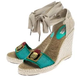 Marc Jacobs Multicolor Canvas And Mesh Wedge Espadrilles Ankle Wrap Sandals Size 39 For Women -Cheap Marc Jacobs Store luxury women marc jacobs new shoes p254791 001