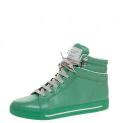 Marc Jacobs Green Leather High Top Sneakers Size 40 For Women