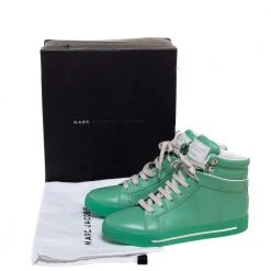 Marc Jacobs Green Leather High Top Sneakers Size 40 For Women -Cheap Marc Jacobs Store luxury women marc jacobs new shoes p318831 008