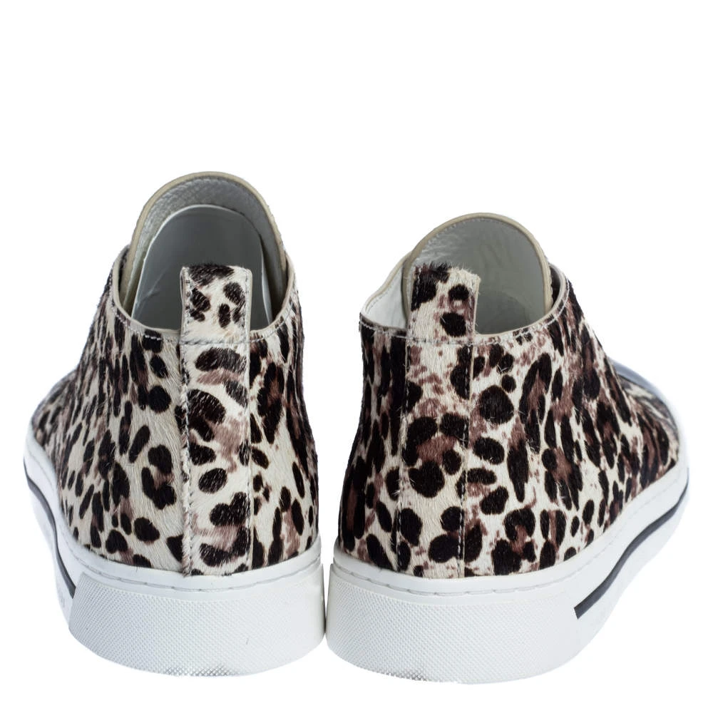 Marc Jacobs Black/Brown Animal Print Pony Hair And Patent High Top Sneakers Size 38 For Women 5 Marc Jacobs Black/Brown Animal Print Pony Hair And Patent High Top Sneakers Size 38 For Women - Image 5
