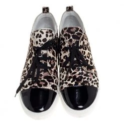 Marc Jacobs Beige/Black Leopard Print Pony Hair And Patent Leather High Top Sneakers Size 40 For Women -Cheap Marc Jacobs Store luxury women marc jacobs new shoes p324777 003