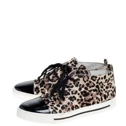 Marc Jacobs Beige/Black Leopard Print Pony Hair And Patent Leather High Top Sneakers Size 40 For Women -Cheap Marc Jacobs Store luxury women marc jacobs new shoes p324777 006