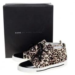 Marc Jacobs Beige/Black Leopard Print Pony Hair And Patent Leather High Top Sneakers Size 40 For Women -Cheap Marc Jacobs Store luxury women marc jacobs new shoes p324777 009