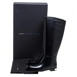 Marc By Marc Jacobs Black Leather Kip Knee Length Boots Size 39 For Women -Cheap Marc Jacobs Store luxury women marc jacobs new shoes p355075 002