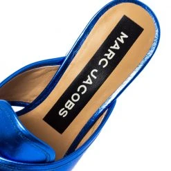 Marc Jacobs Electric Blue Leather Aurora Mules Size 37 For Women -Cheap Marc Jacobs Store luxury women marc jacobs new shoes p366428 005
