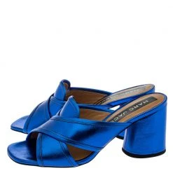 Marc Jacobs Electric Blue Leather Aurora Mules Size 37 For Women -Cheap Marc Jacobs Store luxury women marc jacobs new shoes p366428 006