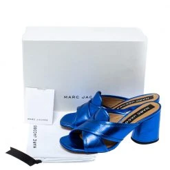 Marc Jacobs Electric Blue Leather Aurora Mules Size 37 For Women -Cheap Marc Jacobs Store luxury women marc jacobs new shoes p366428 007