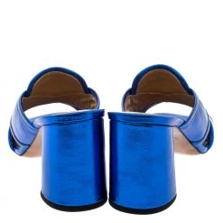 Marc Jacobs Electric Blue Leather Aurora Mules Size 37 For Women -Cheap Marc Jacobs Store luxury women marc jacobs new shoes p366428 008