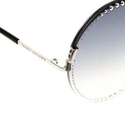 Marc Jacobs Silver/Blue Gradient 54/S Studded Round Sunglasses For Women -Cheap Marc Jacobs Store luxury women marc jacobs used accessories p183185 005