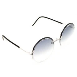 Marc Jacobs Silver/Blue Gradient 54/S Studded Round Sunglasses For Women