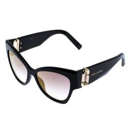 Marc Jacobs Black/Pale Gold Mirrored 109/S Cat Eye Sunglasses For Women -Cheap Marc Jacobs Store luxury women marc jacobs used accessories p262599 003