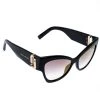 Marc Jacobs Black/Pale Gold Mirrored 109/S Cat Eye Sunglasses For Women