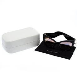 Marc Jacobs Black/Pale Gold Mirrored 109/S Cat Eye Sunglasses For Women -Cheap Marc Jacobs Store luxury women marc jacobs used accessories p262599 007