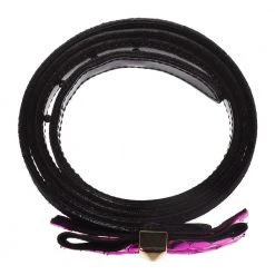 Marc Jacobs Black/Purple Suede And Patent Leather Bow Belt 90CM For Women -Cheap Marc Jacobs Store luxury women marc jacobs used accessories p290738 004