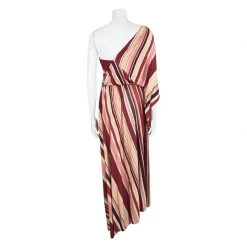 Marc Jacobs Multicolor Striped Silk Knit One Shoulder Belted Dress M For Women -Cheap Marc Jacobs Store luxury women marc jacobs used clothes p103631 003
