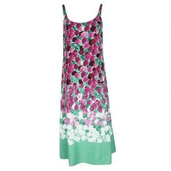 Marc Jacobs Mint Green Contrast Carnation Print Sleeveless Midi Dress M For Women