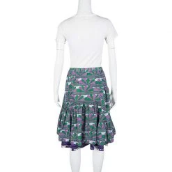 Marc Jacobs Multicolor Printed Ruffle Bottom Layered Skirt XS For Women -Cheap Marc Jacobs Store luxury women marc jacobs used clothes p118405 0003