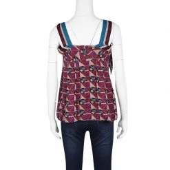 Marc Jacobs Multicolor Geometric Print Sleeveless Tie Detail Cotton Top M For Women -Cheap Marc Jacobs Store luxury women marc jacobs used clothes p118448 0003