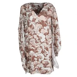 Marc Jacobs Floral Printed Long Sleeve V-Neck Tunic And Scarf Set M For Women