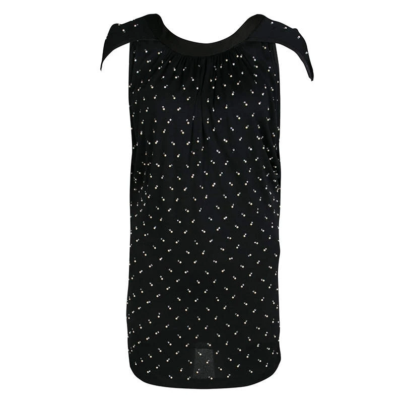 Marc Jacobs Black Embellished Knit Tie Detail Tunic XS For Women 1 Marc Jacobs Black Embellished Knit Tie Detail Tunic XS For Women