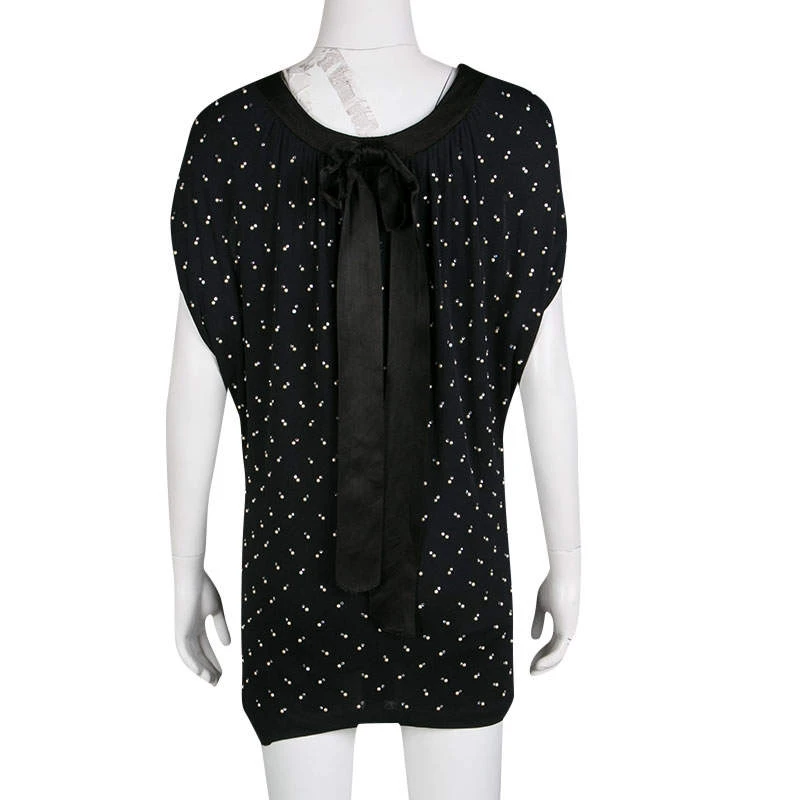 Marc Jacobs Black Embellished Knit Tie Detail Tunic XS For Women 3 Marc Jacobs Black Embellished Knit Tie Detail Tunic XS For Women - Image 3