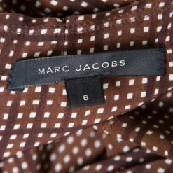 Marc Jacobs Brown Printed Silk Bow Detail Pleated Maxi Dress M For Women -Cheap Marc Jacobs Store luxury women marc jacobs used clothes p171596 004