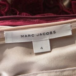 Marc Jacobs Burgundy Rose Guipure Lace Cap Sleeve Midi Dress S For Women -Cheap Marc Jacobs Store luxury women marc jacobs used clothes p186078 006