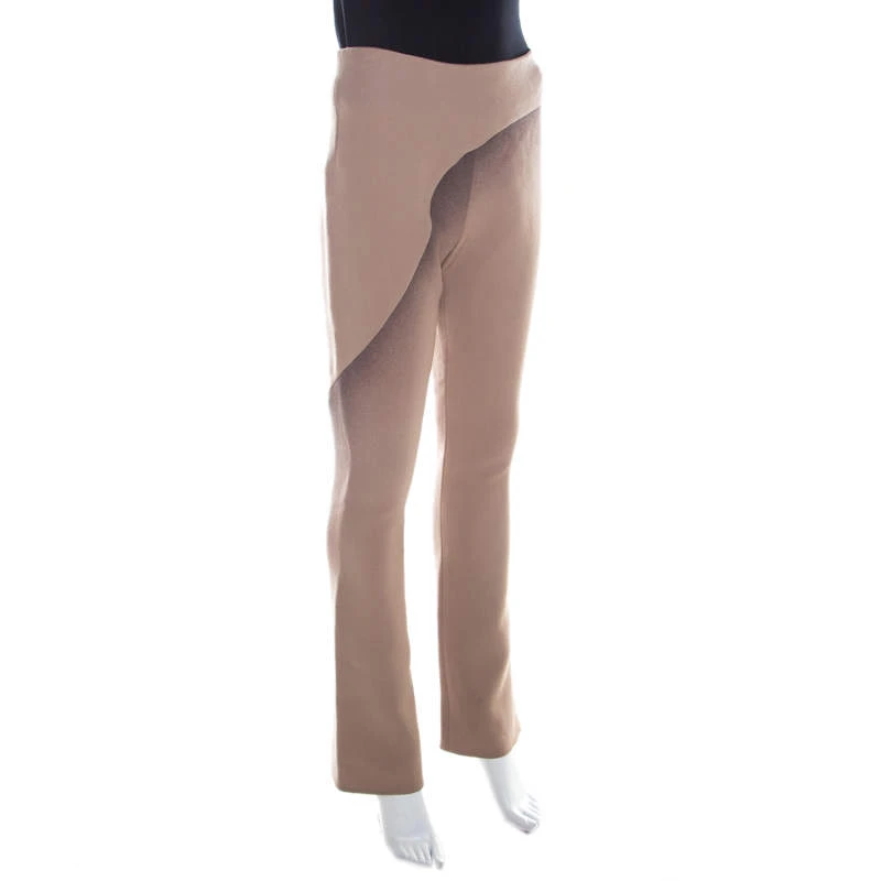 Marc Jacobs Brown Wool Crepe Wave Insert Fitted Pants S For Women 2 Marc Jacobs Brown Wool Crepe Wave Insert Fitted Pants S For Women - Image 2