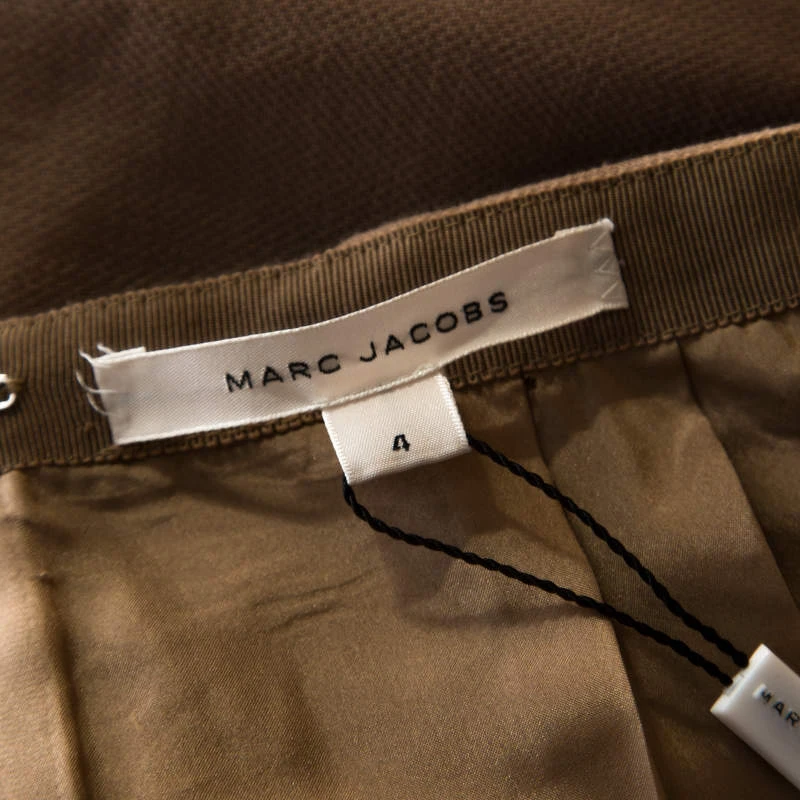 Marc Jacobs Brown Wool Crepe Wave Insert Fitted Pants S For Women 5 Marc Jacobs Brown Wool Crepe Wave Insert Fitted Pants S For Women - Image 5