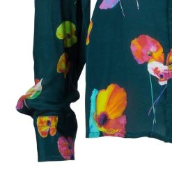 Marc Jacobs Green Flower Print Silk Top L For Women -Cheap Marc Jacobs Store luxury women marc jacobs used clothes p40923 0005