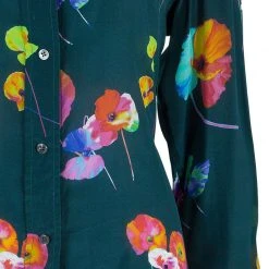 Marc Jacobs Green Flower Print Silk Top L For Women -Cheap Marc Jacobs Store luxury women marc jacobs used clothes p40923 0006