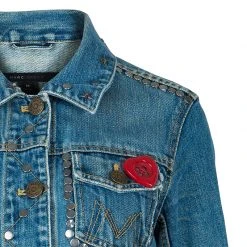 Marc Jacobs Studded Denim Jacket M For Women -Cheap Marc Jacobs Store luxury women marc jacobs used clothes p48272 004