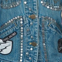 Marc Jacobs Studded Denim Jacket M For Women -Cheap Marc Jacobs Store luxury women marc jacobs used clothes p48272 007