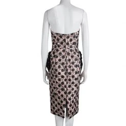 Marc Jacobs Pink Polka Dot Lace Pocket Detail Strapless Dress S For Women -Cheap Marc Jacobs Store luxury women marc jacobs used clothes p83519 003