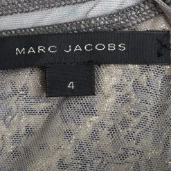 Marc Jacobs Grey Embossed Floral Lurex Jacquard Knit Sleeveless Dress S For Women -Cheap Marc Jacobs Store luxury women marc jacobs used clothes p98167 0005