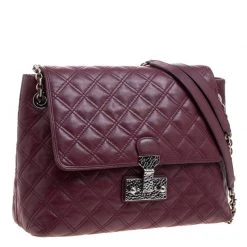Marc Jacobs Burgundy Quilted Leather Baroque Shoulder Bag For Women -Cheap Marc Jacobs Store luxury women marc jacobs used handbags p102185 003