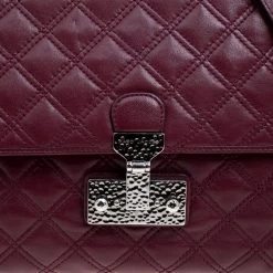 Marc Jacobs Burgundy Quilted Leather Baroque Shoulder Bag For Women -Cheap Marc Jacobs Store luxury women marc jacobs used handbags p102185 005
